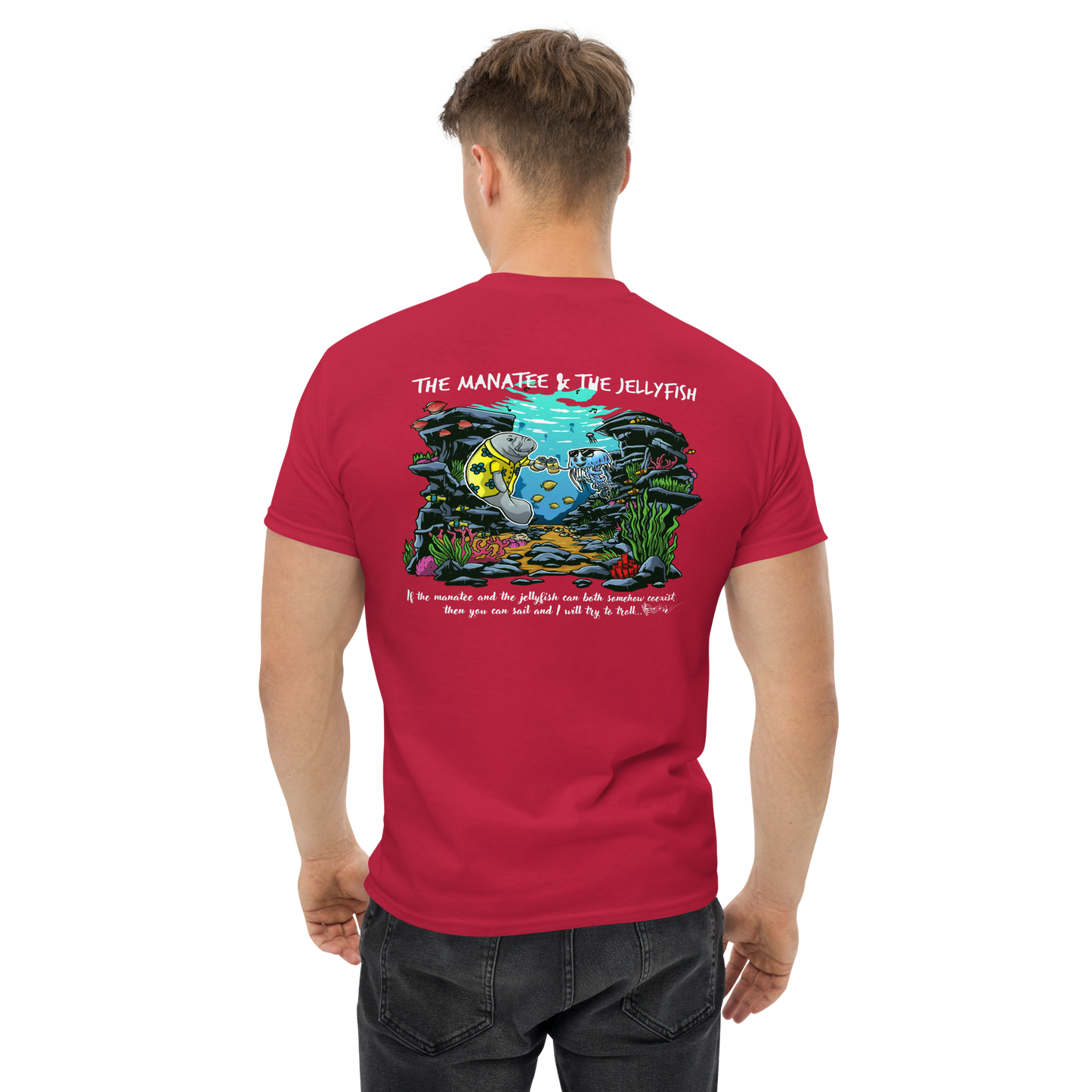 Manatee & The JellyFIsh - Blue JellyFish Men's classic tee - Darker Colors