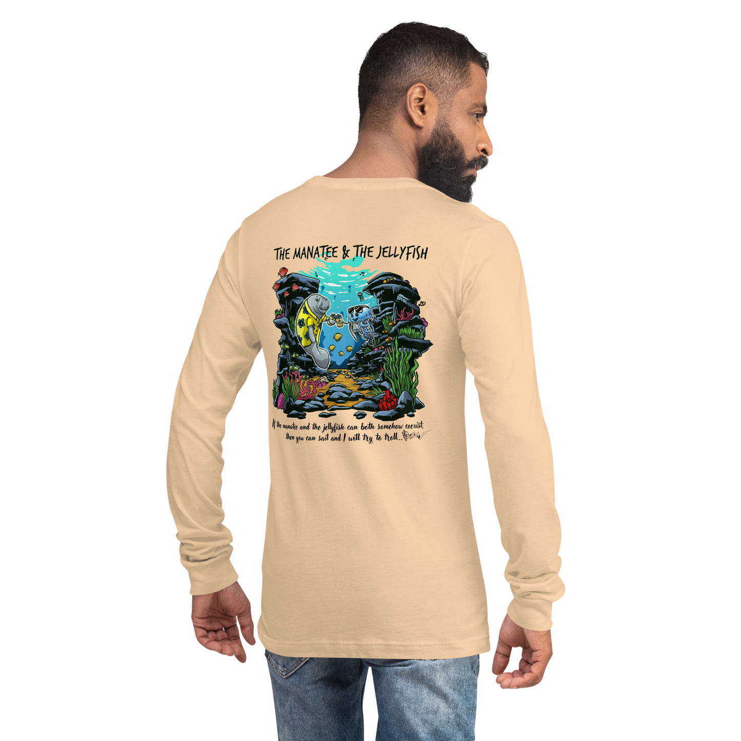 Manatee & The JellyFIsh - Long Sleeve Tee - Lighter Colors