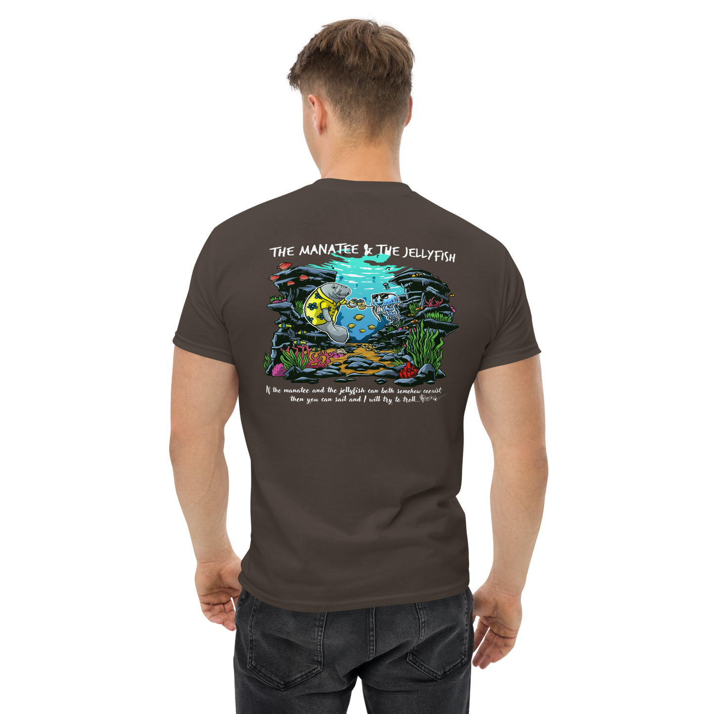 Manatee & The JellyFIsh - Blue JellyFish Men's classic tee - Darker Colors