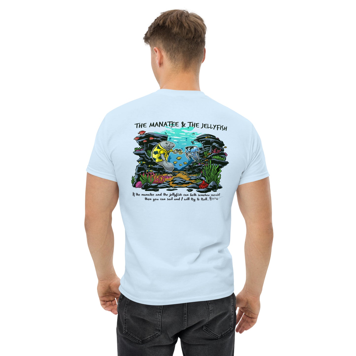 Manatee & The JellyFIsh - Blue JellyFish - Men's classic tee - Light Colors