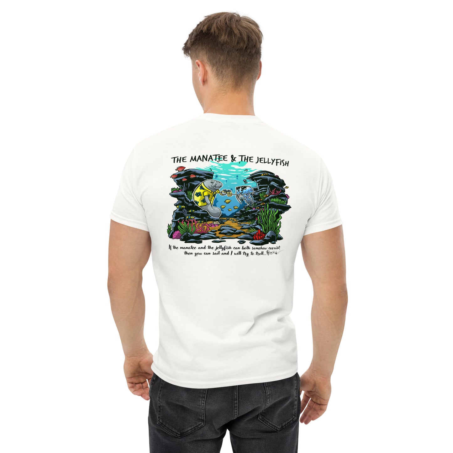 Manatee & The JellyFIsh - Blue JellyFish - Men's classic tee - Light Colors