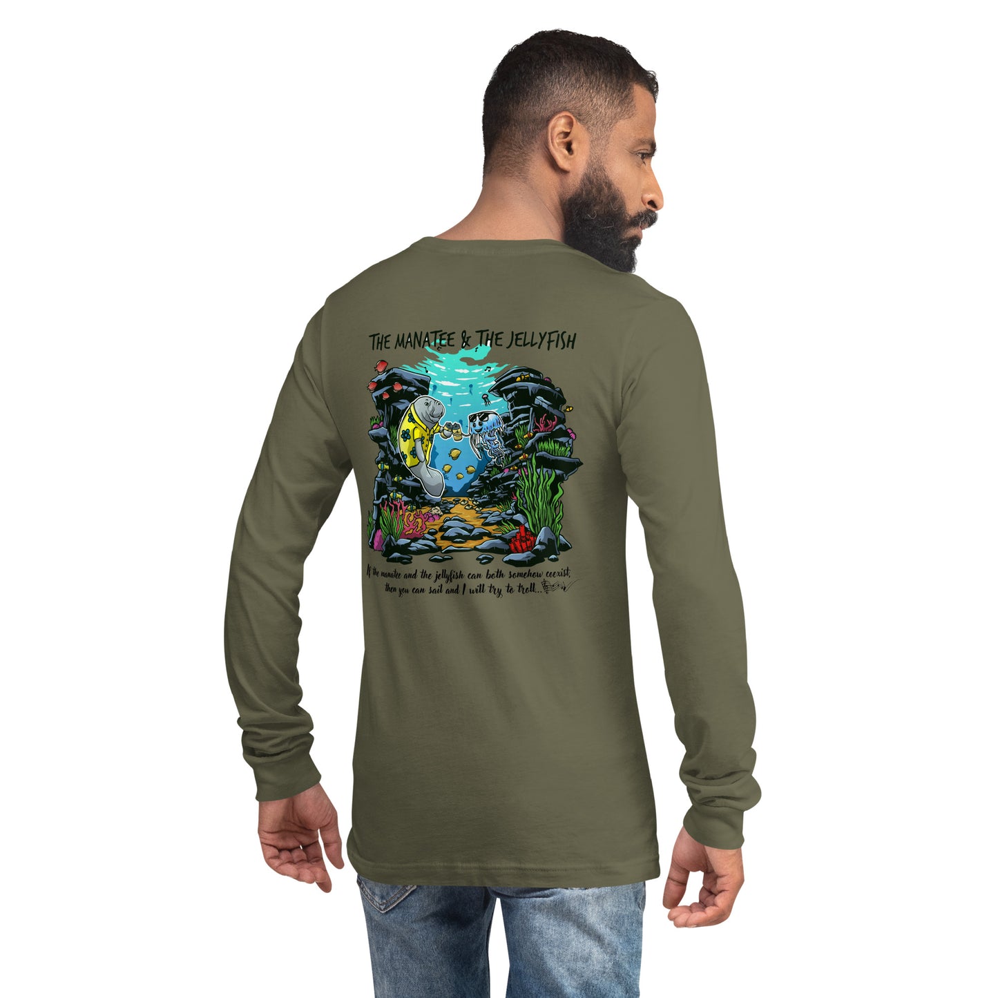 Manatee & The JellyFIsh - Unisex Long Sleeve Tee - Light Colors