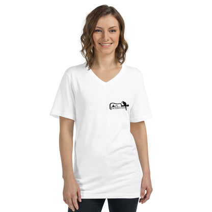 Manatee & The JellyFish Unisex Short Sleeve V-Neck T-Shirt - White